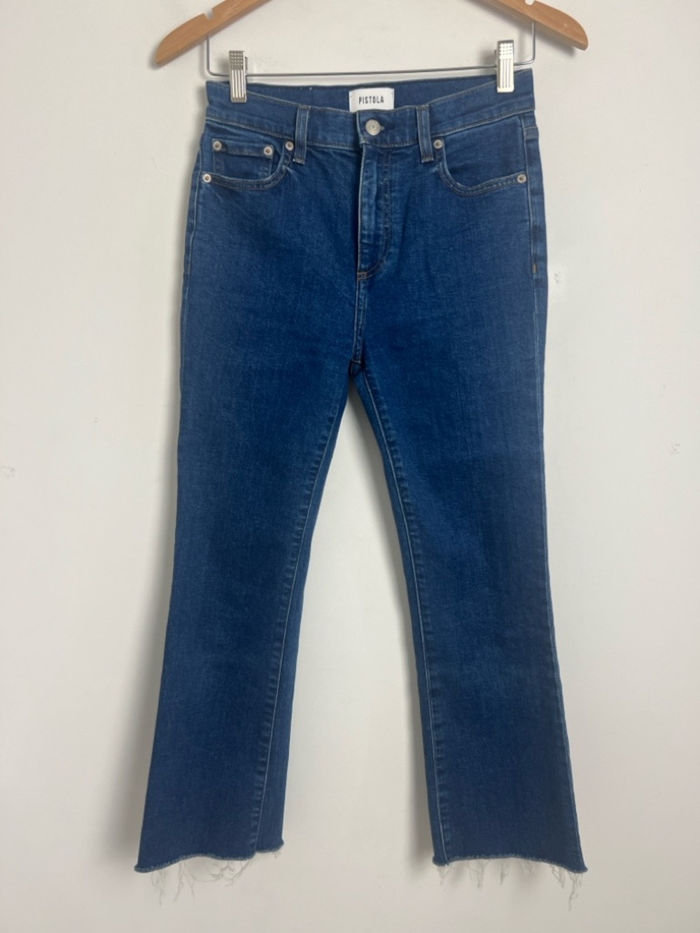 NWOT Pistola Size 25 Lennon High Rise Crop Boot Cut‎ Dark Wash Jeans - Picture 3 of 12
